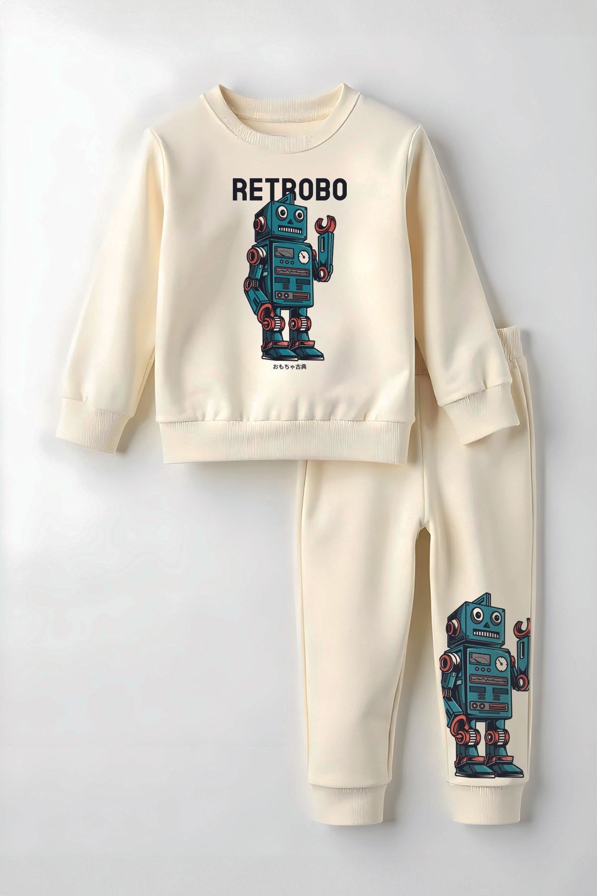 Premium Retro Robot Baskılı Alt Üst Çocuk Takım 22794