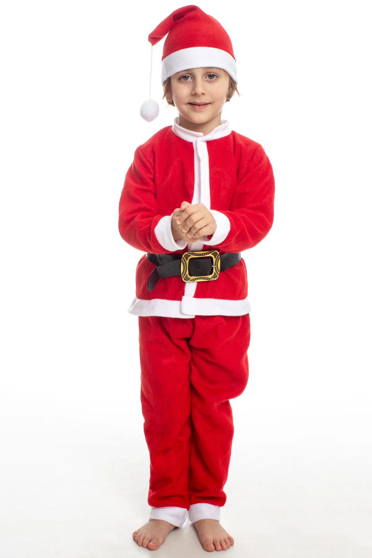 Erkek Çocuk Noel Kostümü Yılbaşı Kıyafeti Noelbaba