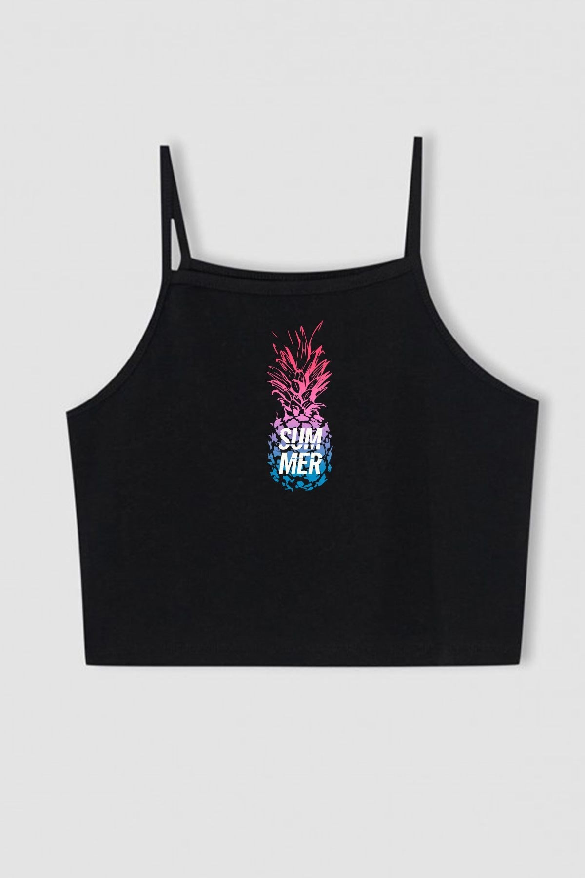 Crop Yeni Sezon Summer Ananas Baskılı Crop Top Kız Çocuk 13323