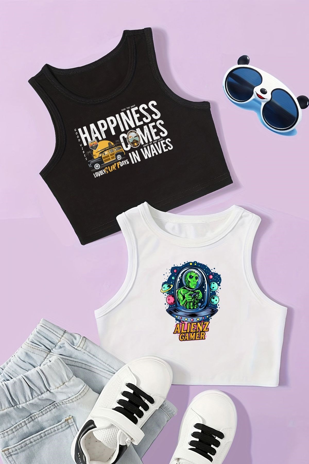 Kız Çocuk Happiness Günlük Allienz Gamer Baskılı Kız Çocuk Büstiyer