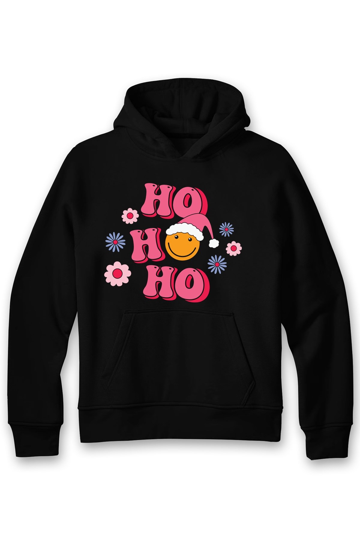 Ho Ho Ho Yılbaşı Çiçek Temalı Sweatshirt