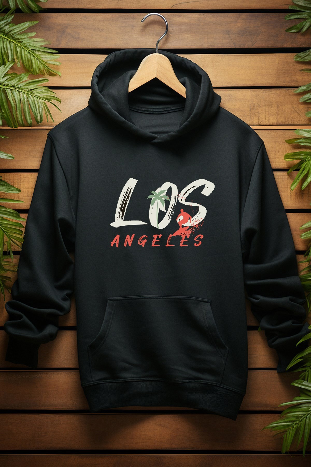 Unisex Los Angeles Kapşonlu Sweatshirt