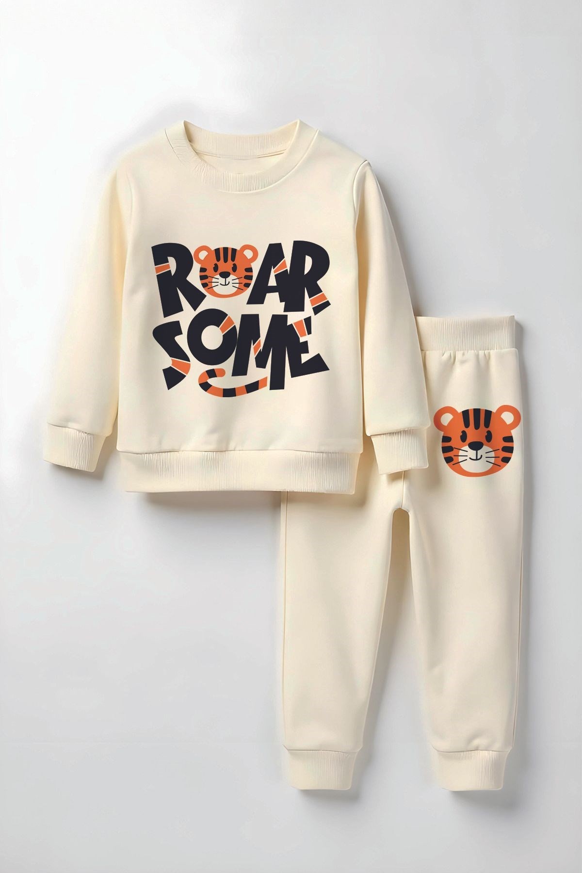 Unisex Roar Some Tiger Baskılı Alt Üst Çocuk Takım 23332