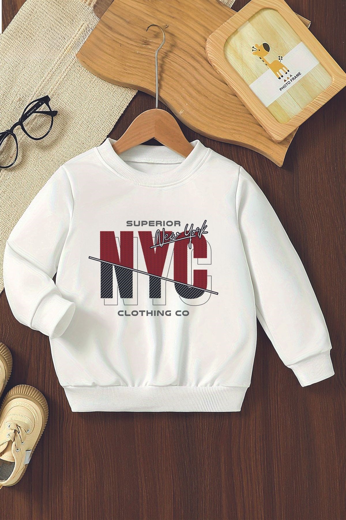 Özel Tasarım NYC New York Oversize Çocuk Sweatshirt 12595