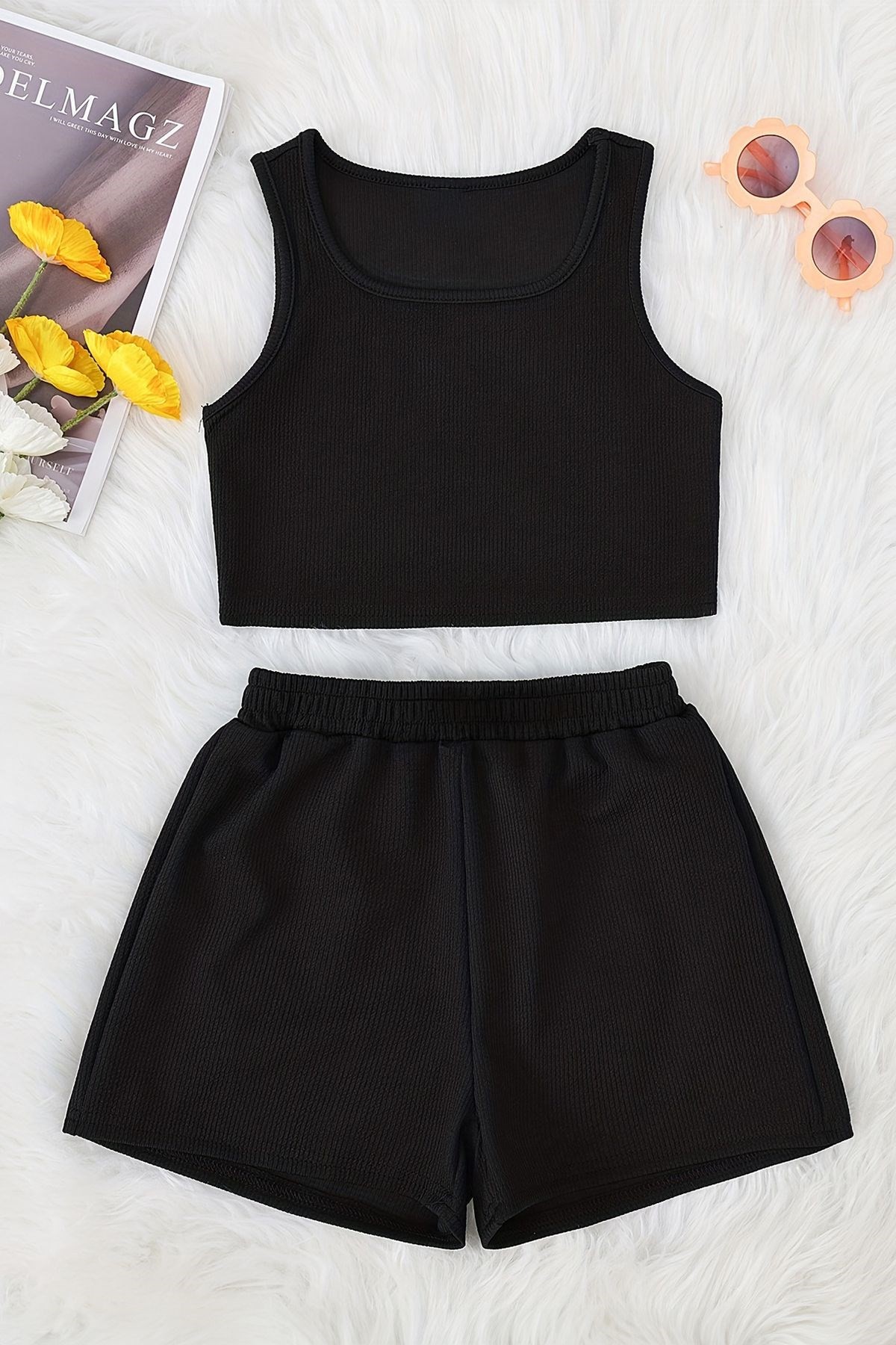 Barbie Baskılı Şort Crop Alt Üst Takım