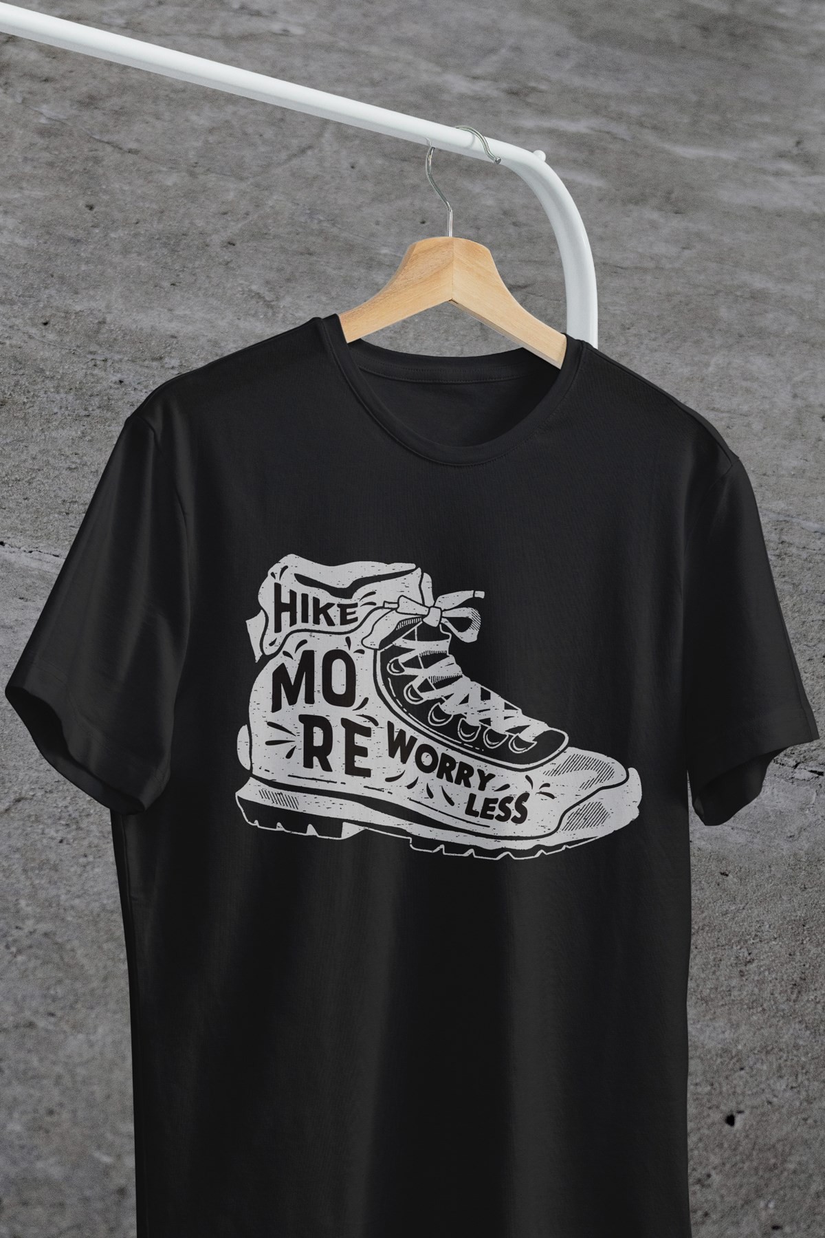 Hike More Worry Less Yazılı Baskılı Oversize Tişört