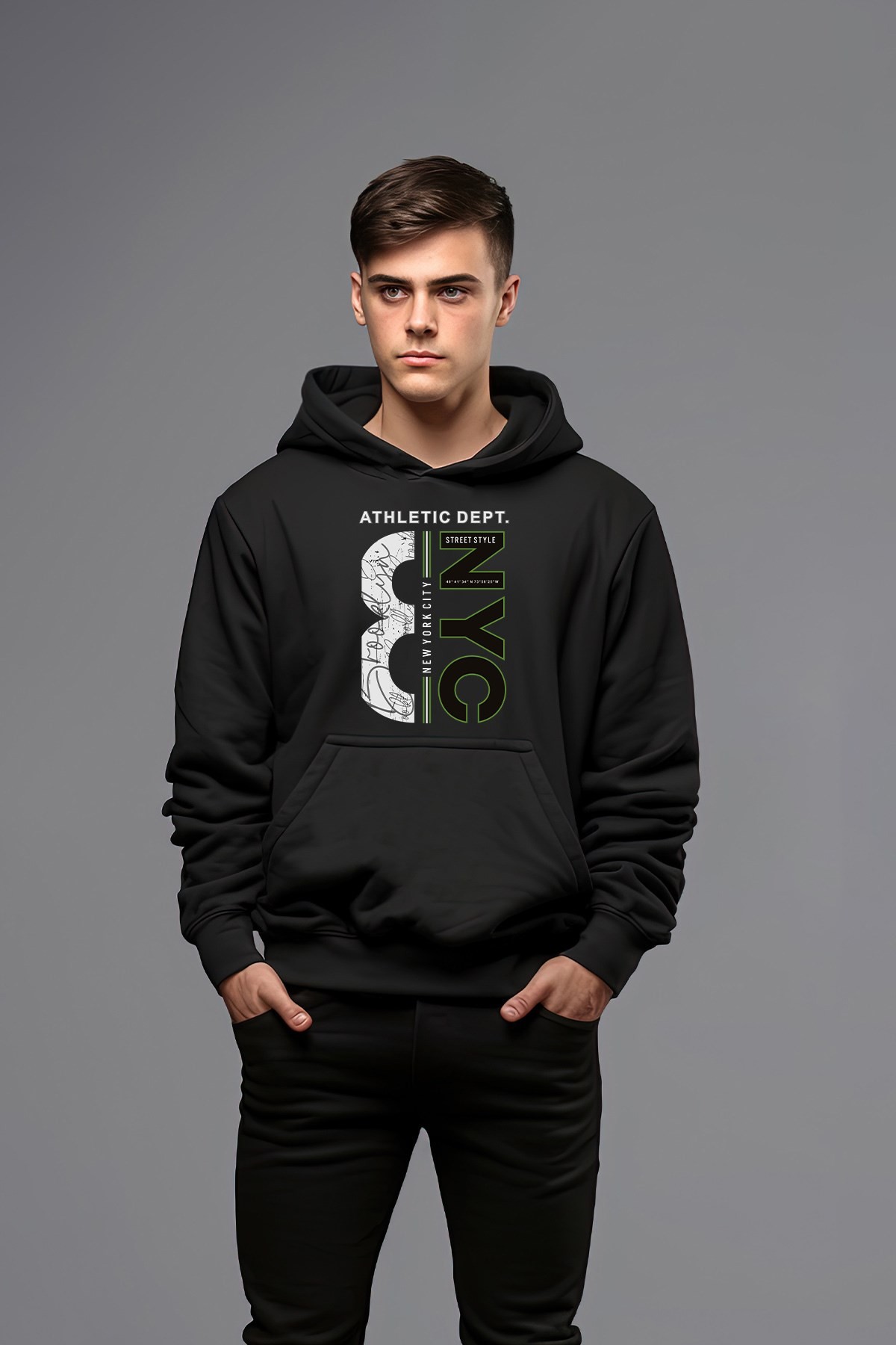 Atletıc NYC Tarz Erkek Pamuklu Sweatshirt