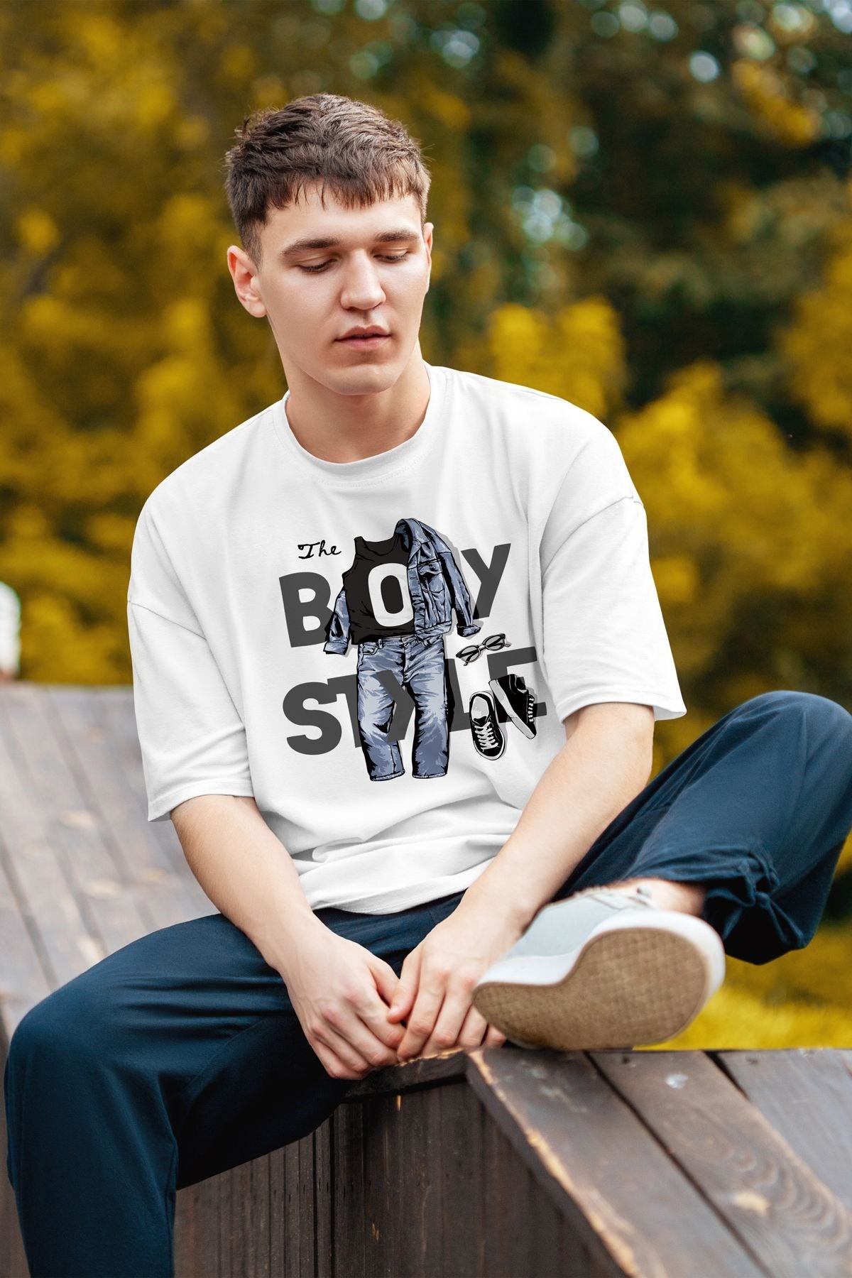 Boy Style Yazılı Stil Tema Baskılı Oversize Tişört