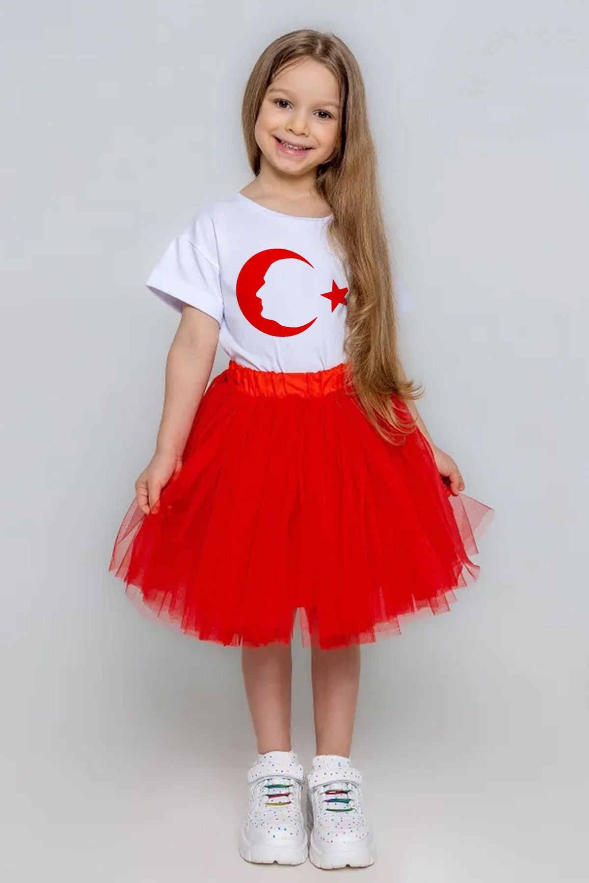 23 Nisan 19 Mayıs 29 Ekim Bayrak Baskılı Tütü Etekli 2'li Takım 10054