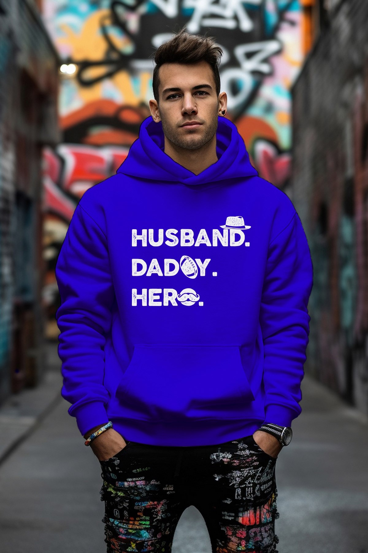 Husband Dadoy Hero Tarz Rahat Kesim Oversize Sweatshirt