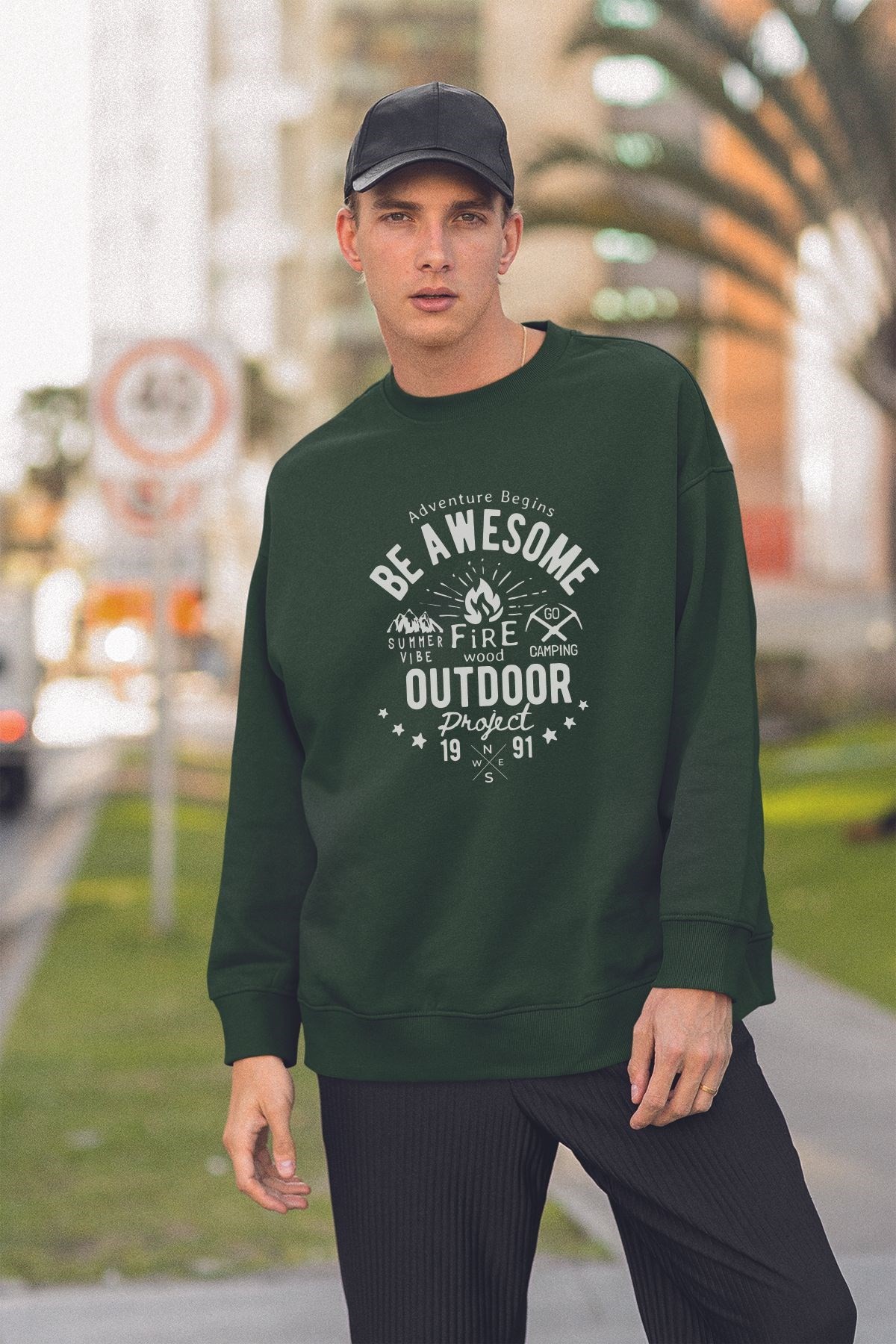 Unısex Tarz Baskılı Oversize Sweatshirt 19305