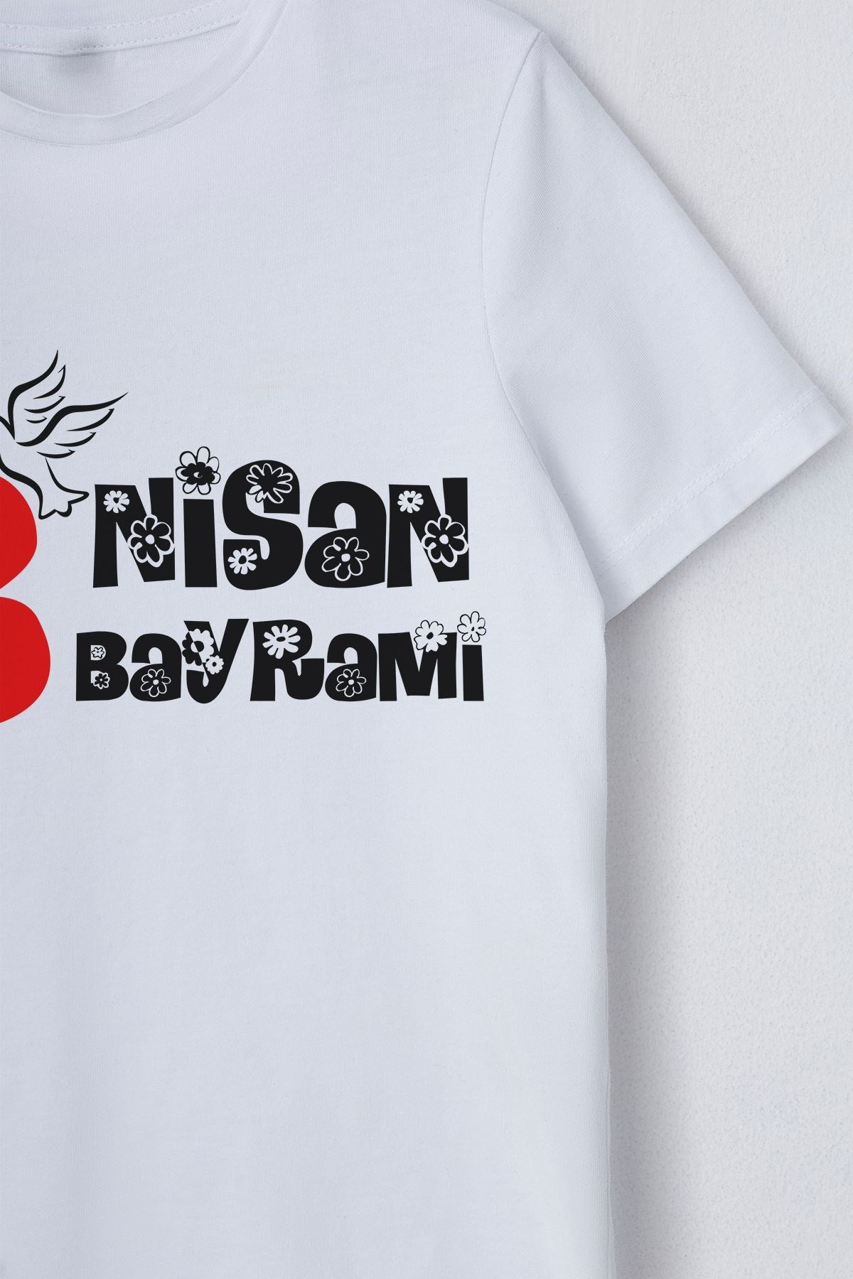 23 Nisan Bayramı Yazılı Baskılı Kız Çocuk Tişört