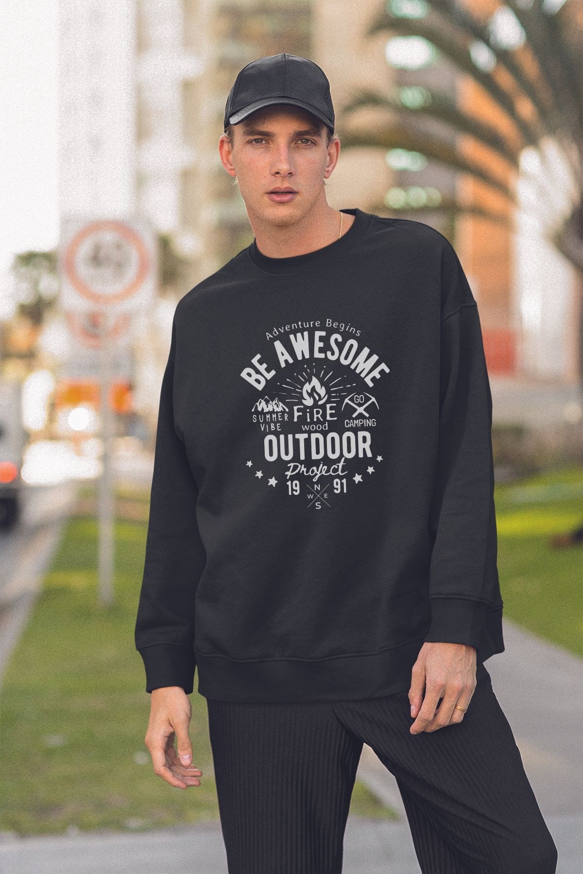 Unısex Tarz Baskılı Oversize Sweatshirt 19305