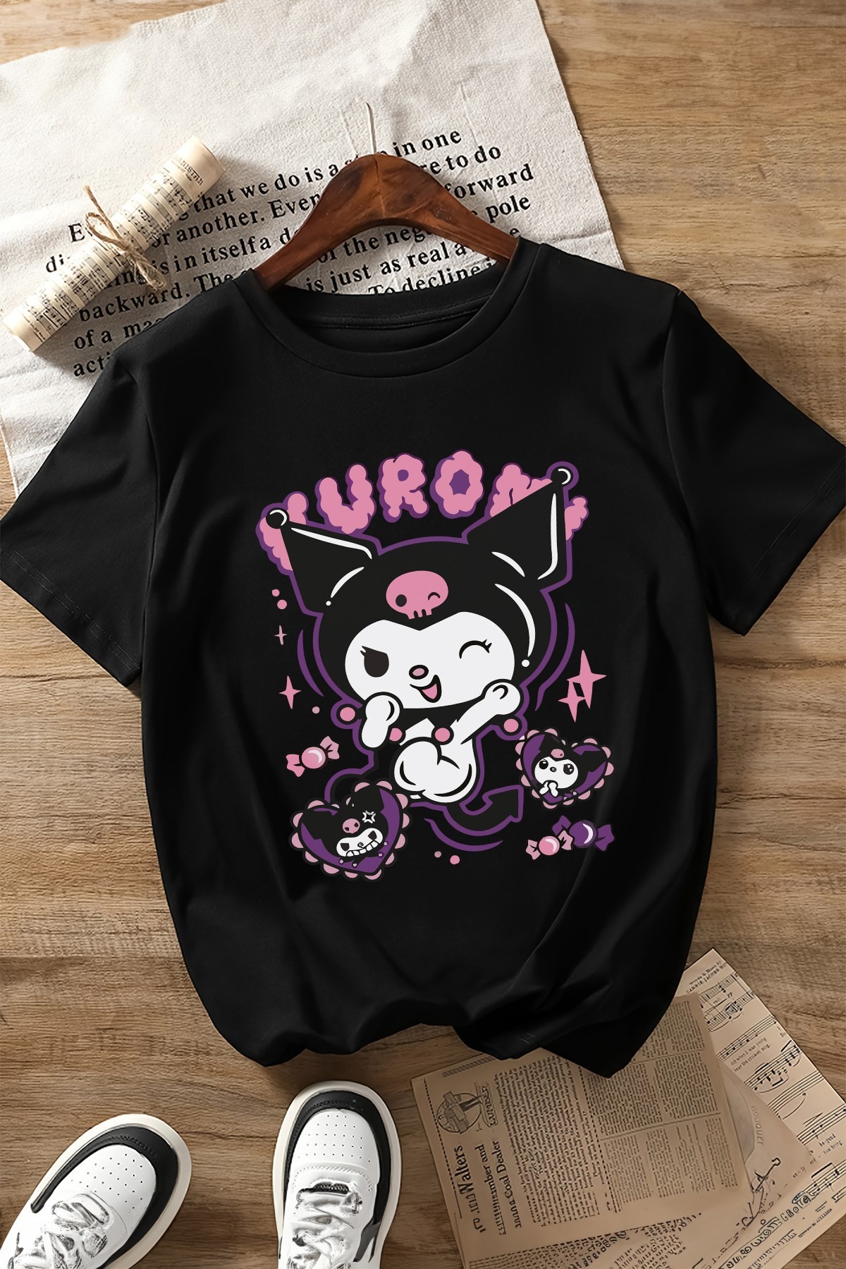 Tişört Kuromi Baskılı Trend Kız Çocuk T-Shirt