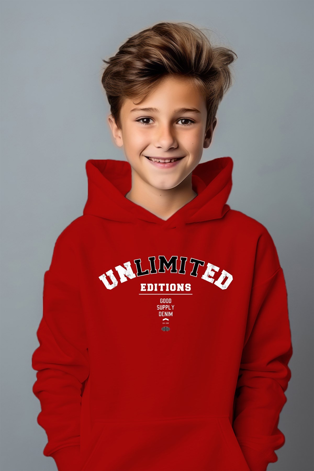 Erkek Çocuk Unlımıted Baskılı Oversize Sweatshirt