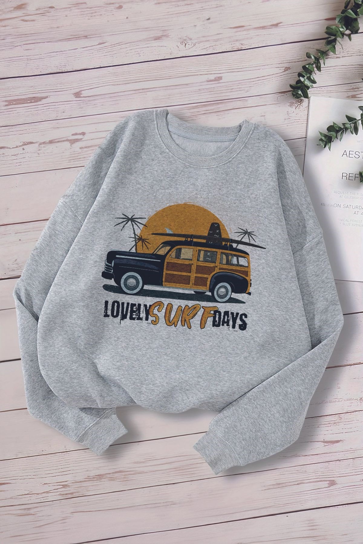 Premium Lovely Surf Days Oversize Çocuk Sweatshirt 13524