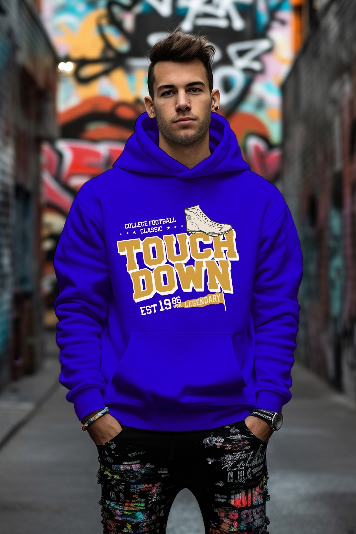 Touch Down Legendary Tarz Rahat Kesim Oversize Sweatshirt