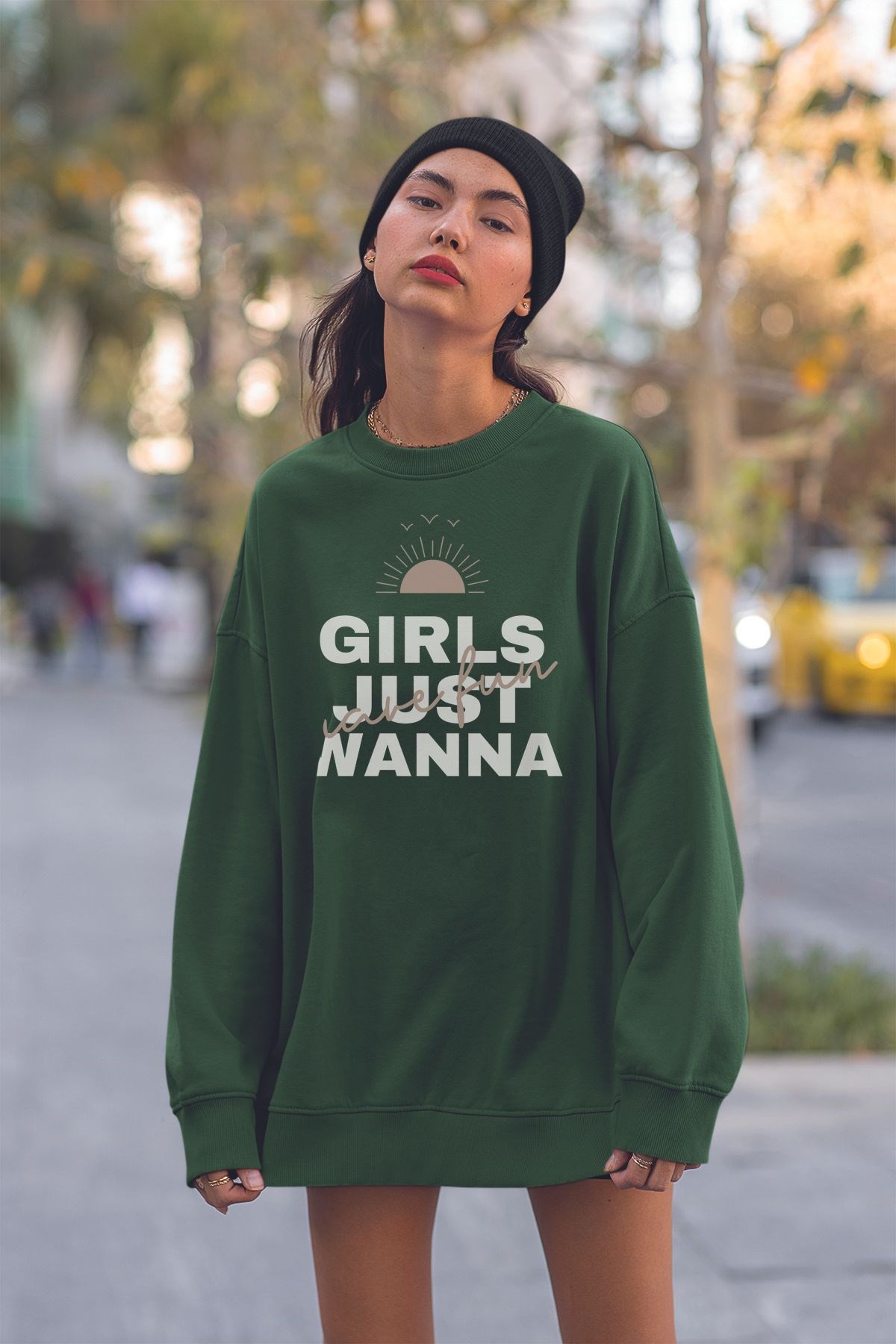 Gırls Just Nanna Baskılı Oversize Sweatshirt 22955