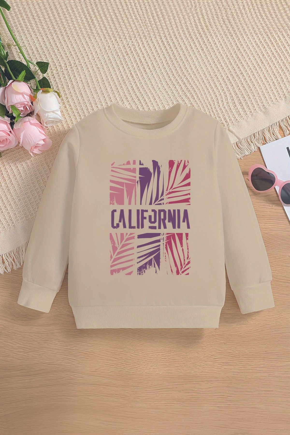 Özel Tasarım California Tarz Oversize Çocuk Sweatshirt 12631