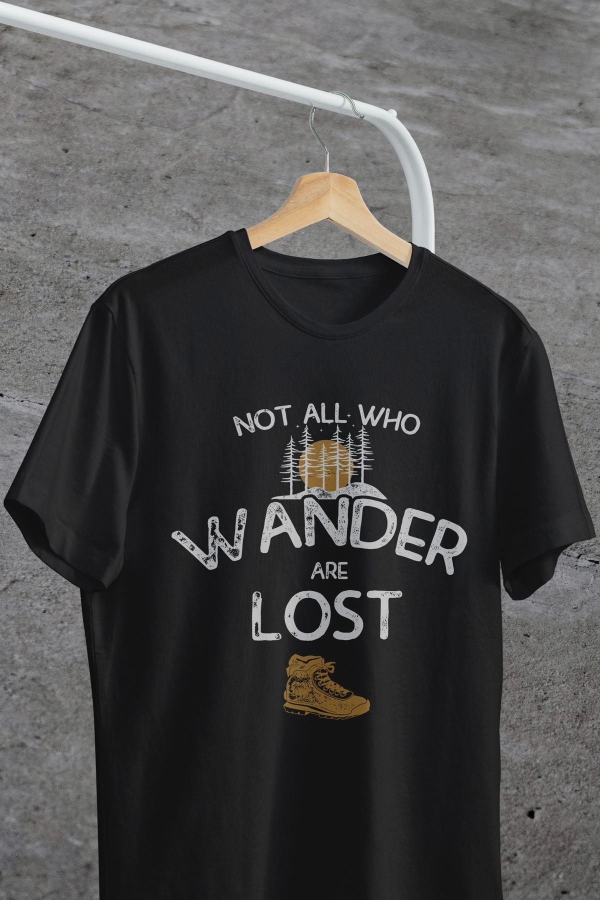 Wander Lost Yazılı Ayakkabı Baskılı Oversize Tişört