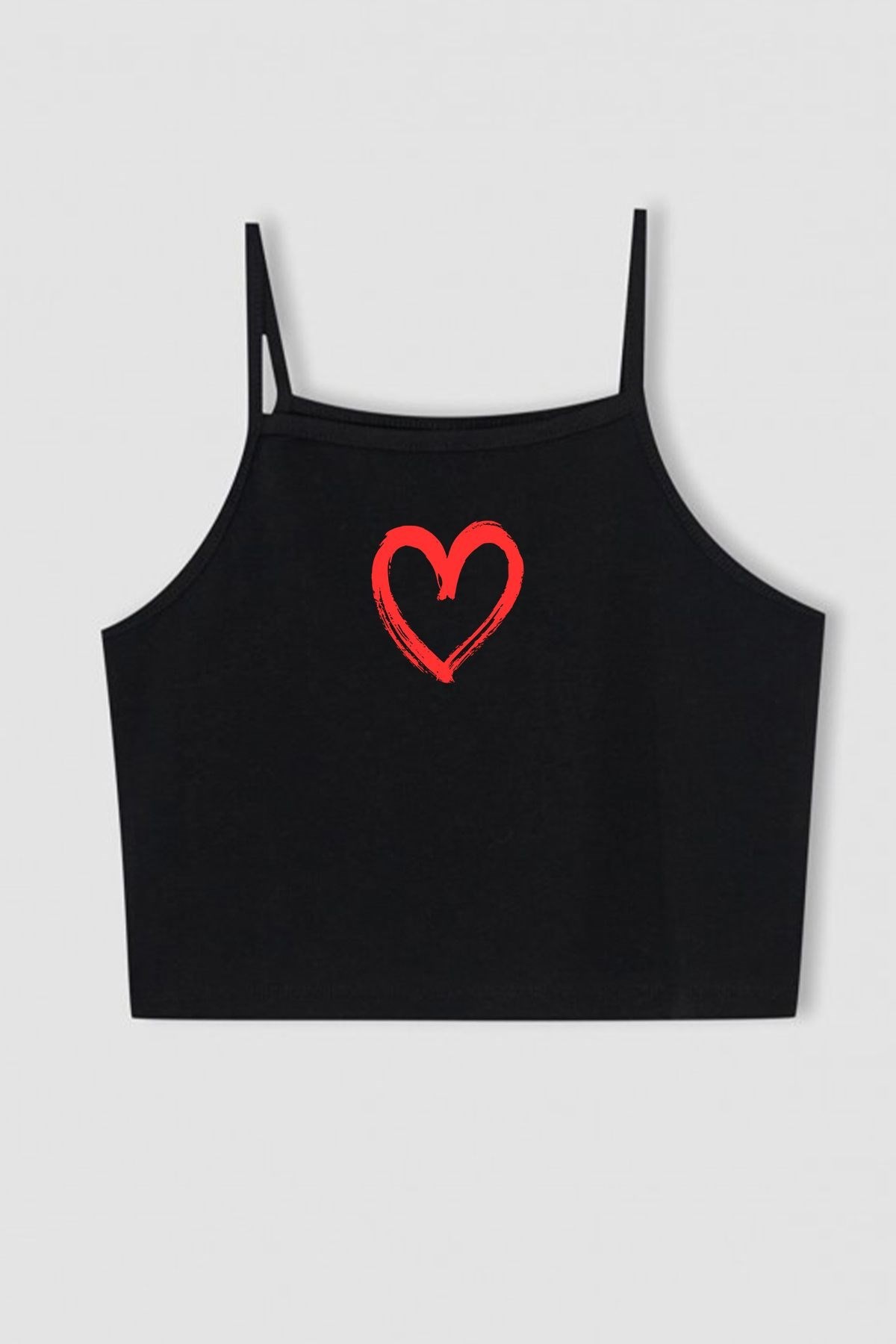 Crop Yeni Sezon Kalp Çizim Top Kız Çocuk 15657