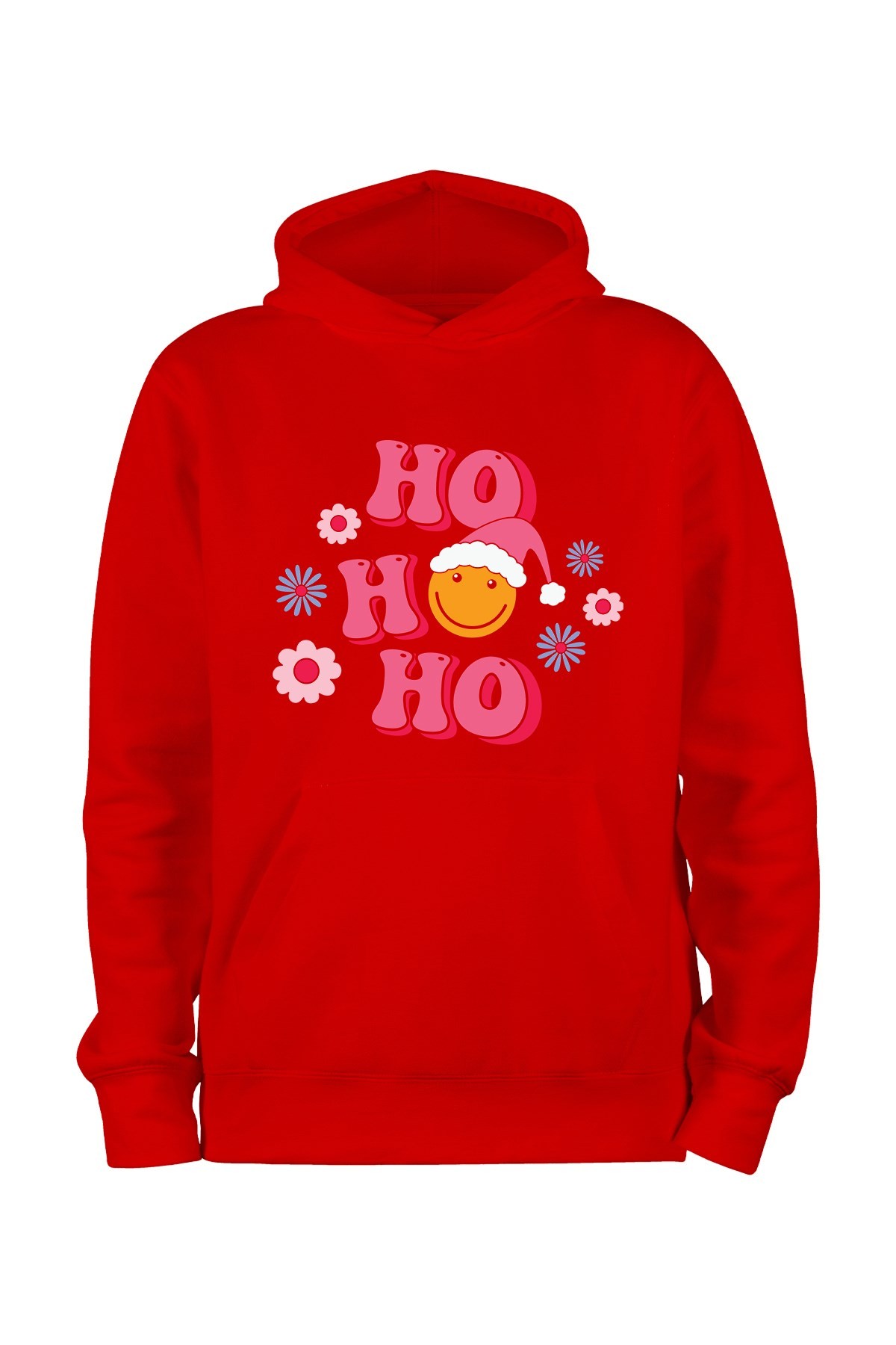 Ho Ho Ho Yılbaşı Çiçek Temalı Sweatshirt