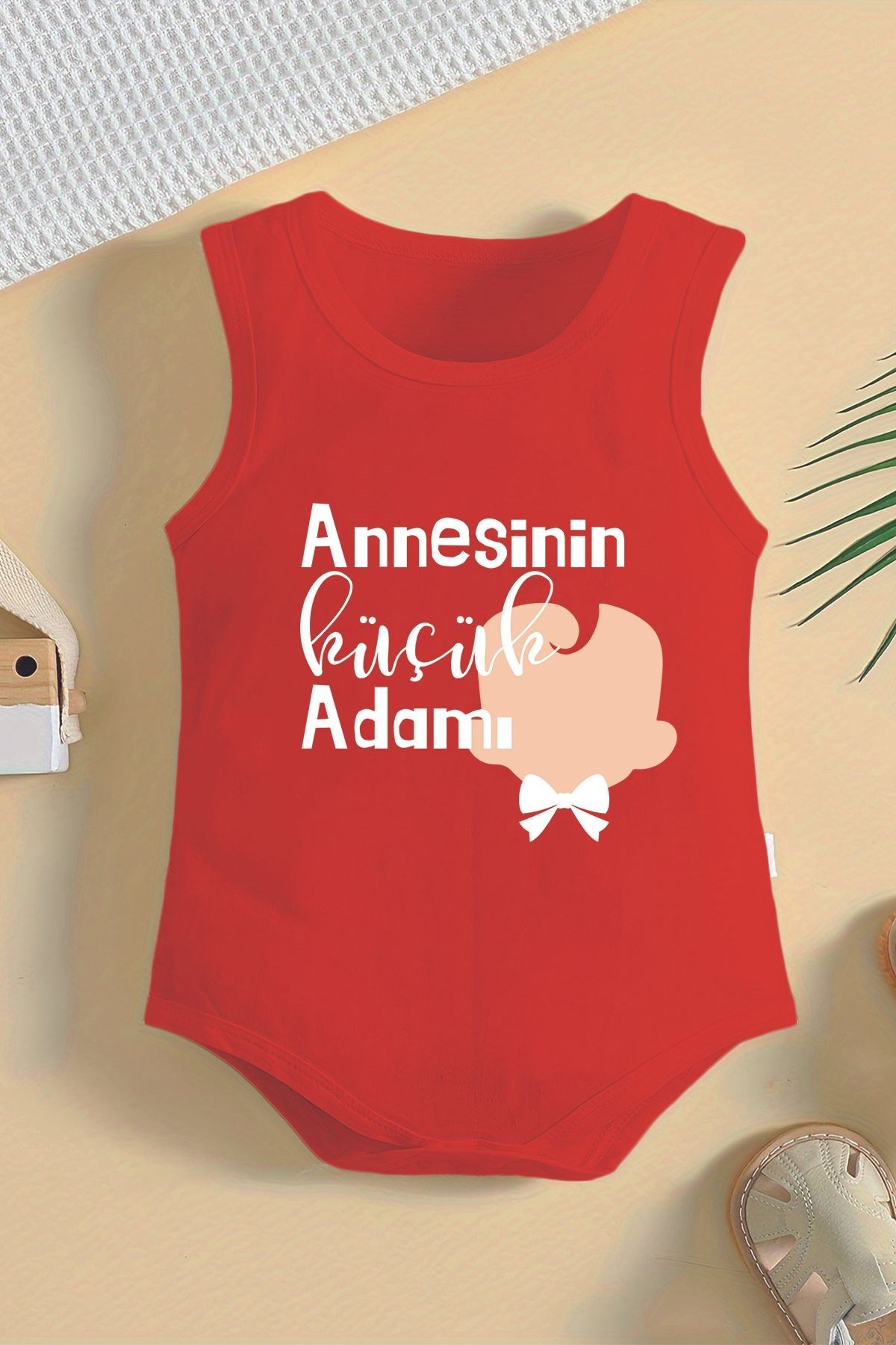 Annesinin Küçük Adamı Baskılı Çıtçıtlı  %100 Pamuk Bebek Body 22026