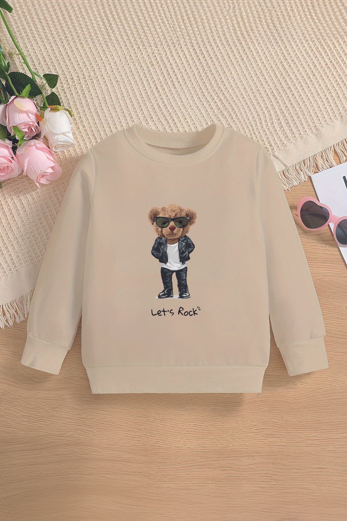 Premium Lest Rock Bear Oversize Çocuk Sweatshirt 12724