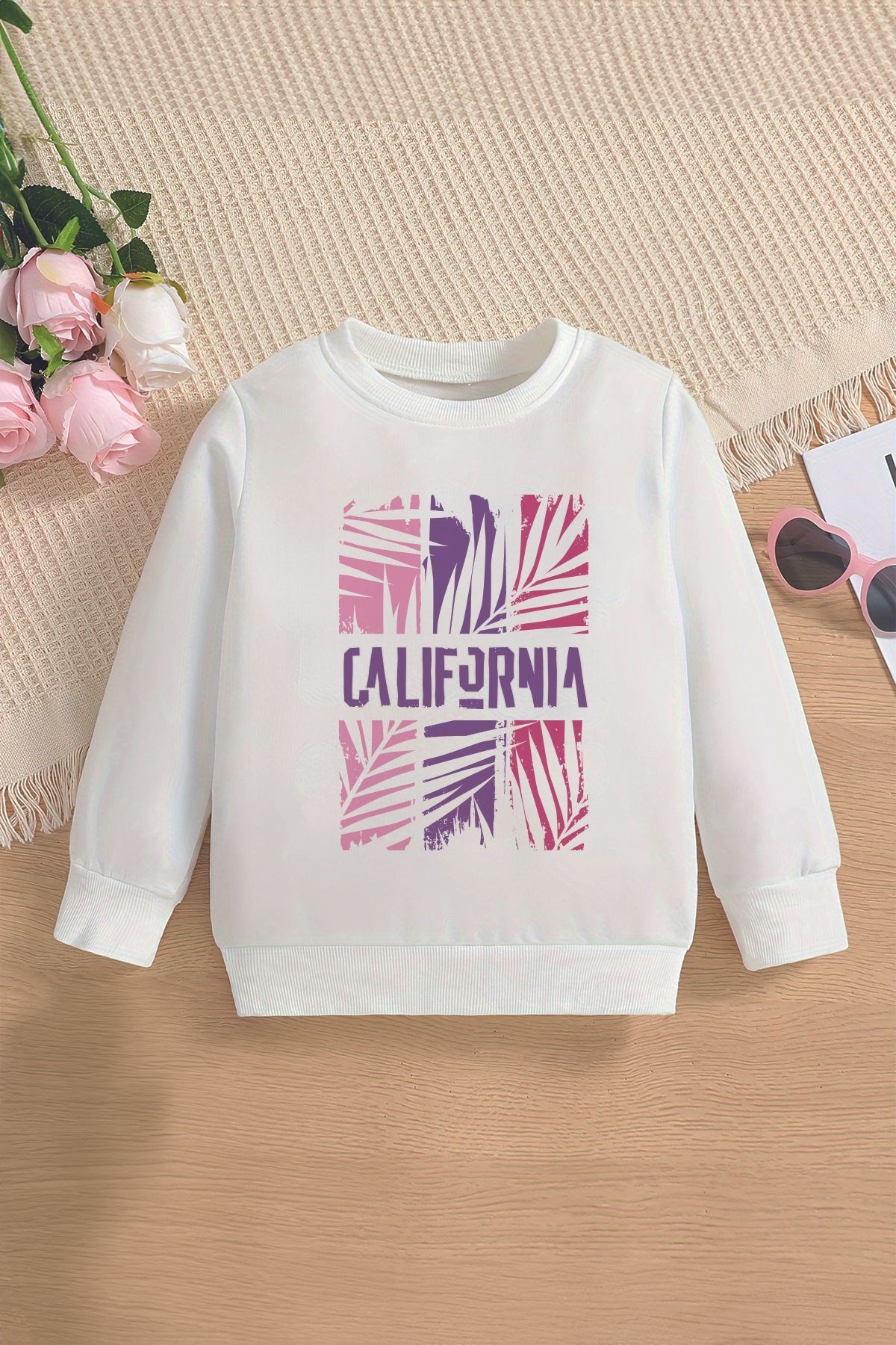 Özel Tasarım California Tarz Oversize Çocuk Sweatshirt 12631