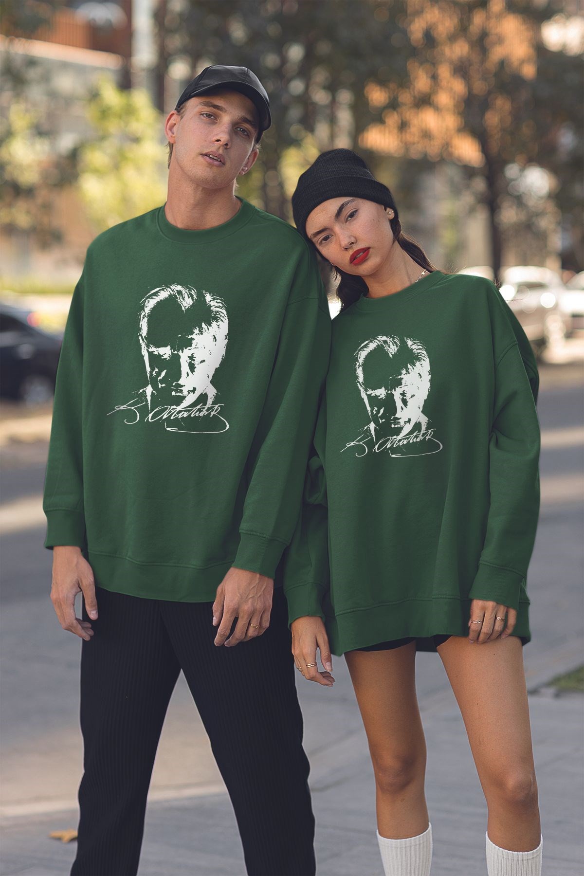 Unisex Atatürk Baskılı Oversize Sweatshirt 10053