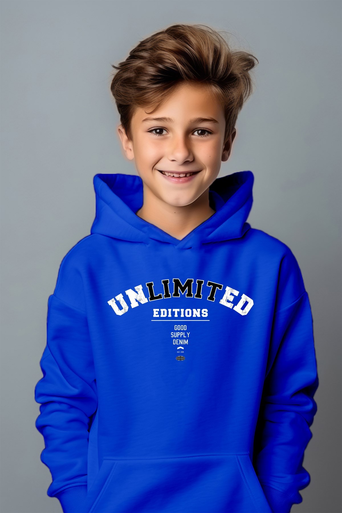 Erkek Çocuk Unlımıted Baskılı Oversize Sweatshirt