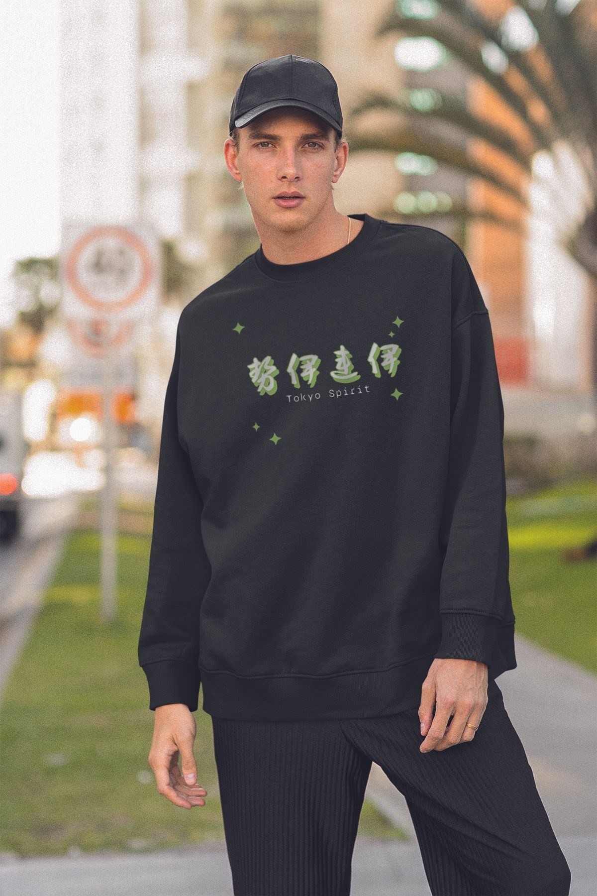 Unisex Tokyo Sprit Baskılı Oversize Sweatshirt 22775