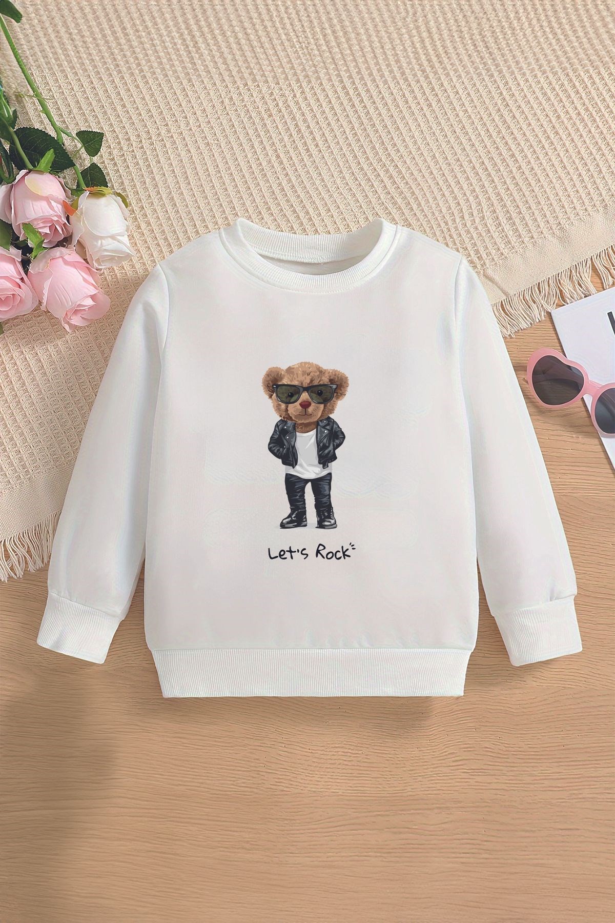 Premium Lest Rock Bear Oversize Çocuk Sweatshirt 12724