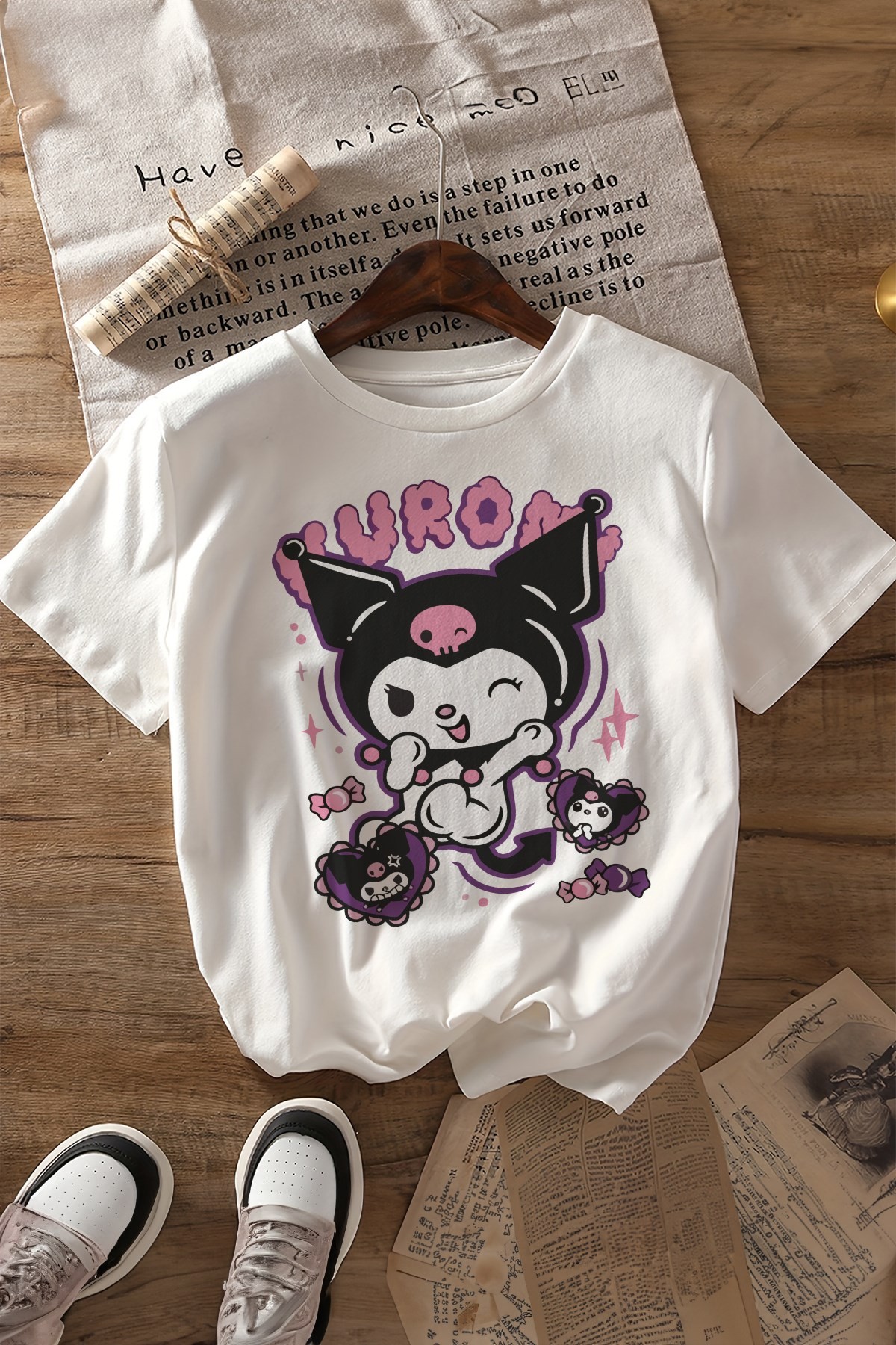 Tişört Kuromi Baskılı Trend Kız Çocuk T-Shirt