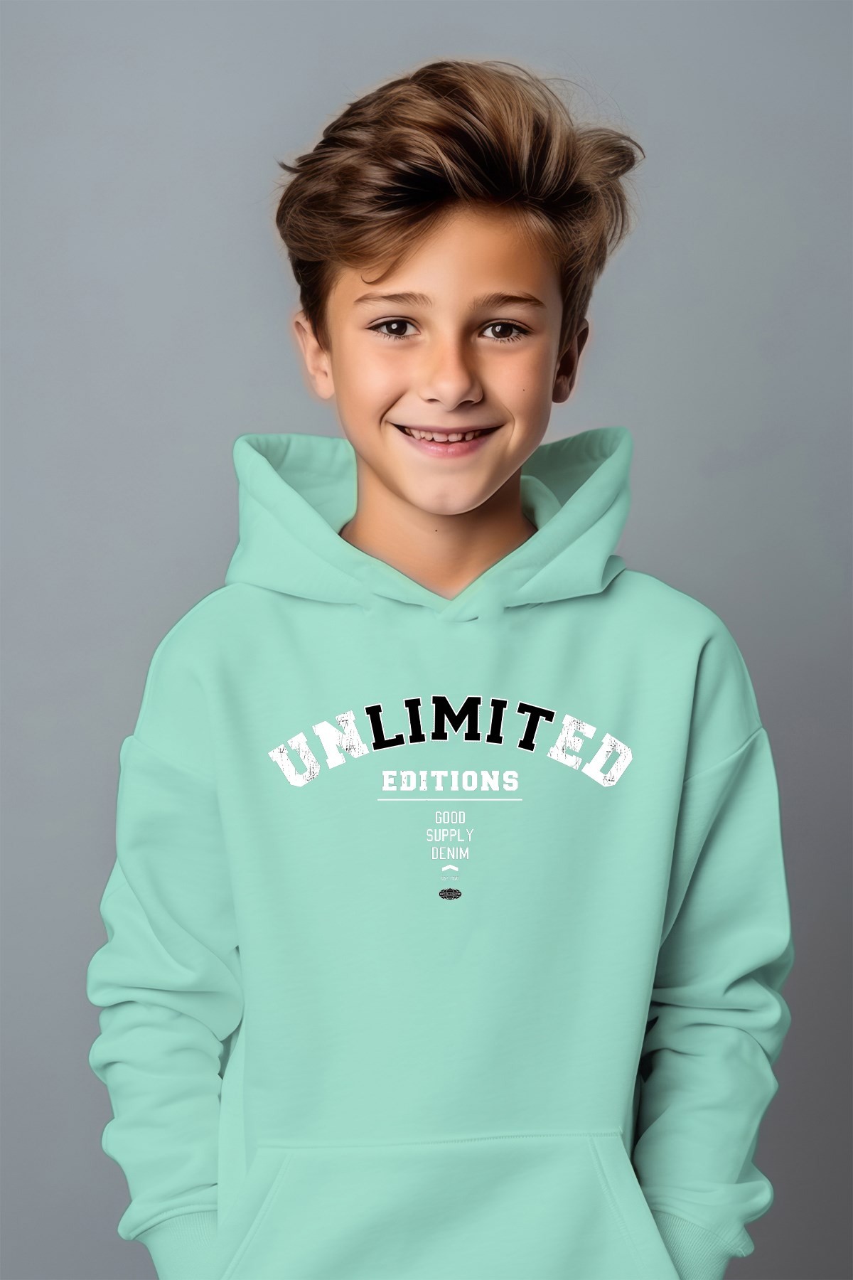 Erkek Çocuk Unlımıted Baskılı Oversize Sweatshirt