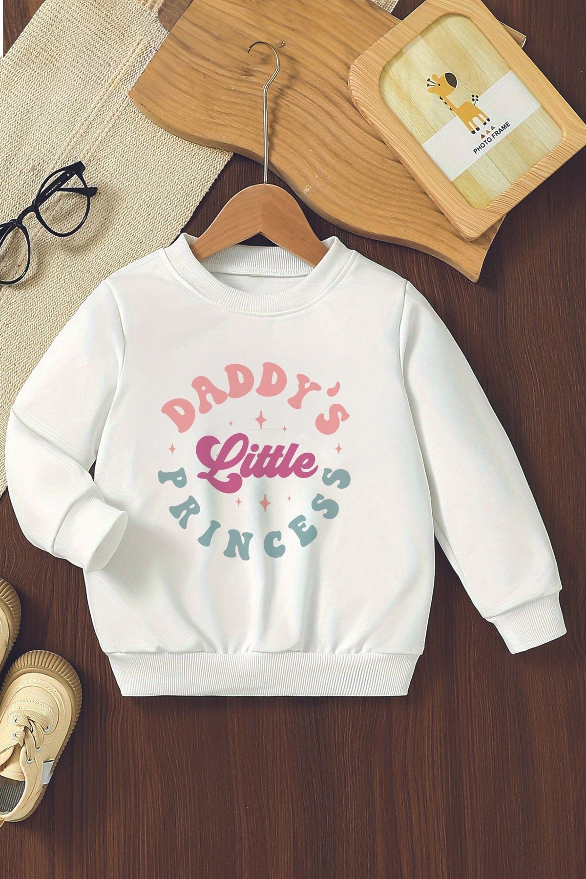 Özel Tasarım Daddy's Lıttle Prıncess Oversize Çocuk Sweatshirt 12267