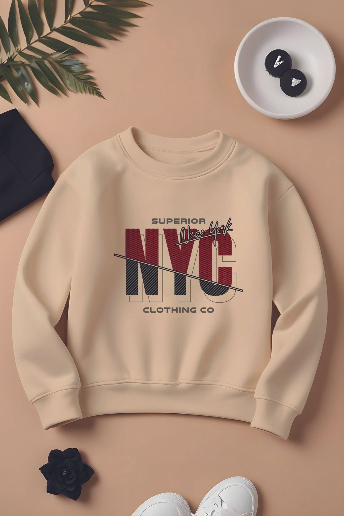 Özel Tasarım NYC New York Oversize Çocuk Sweatshirt 12595