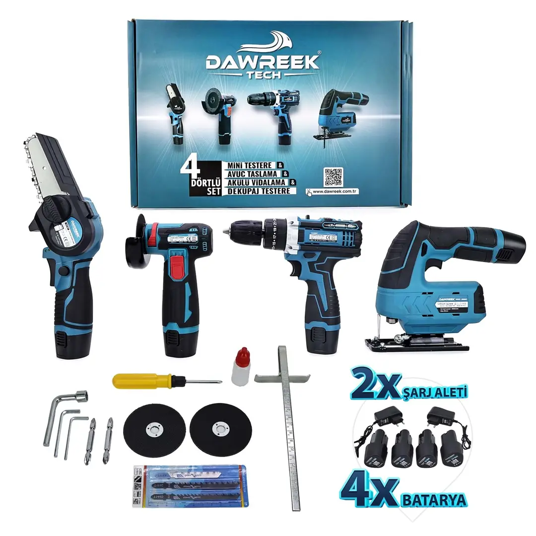 demodee 4点セット Dawreek DÖRTLÜ SET MK | 4'lü Akülü El Aletleri Seti