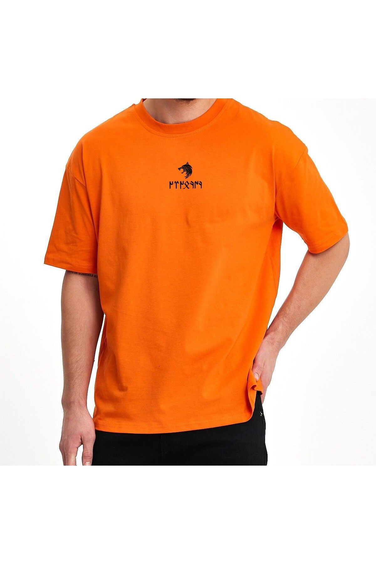 VEK KÖKBÖRÜ(BOZKURT) Göktürk harfleri özel tasarım oversize t-shirt