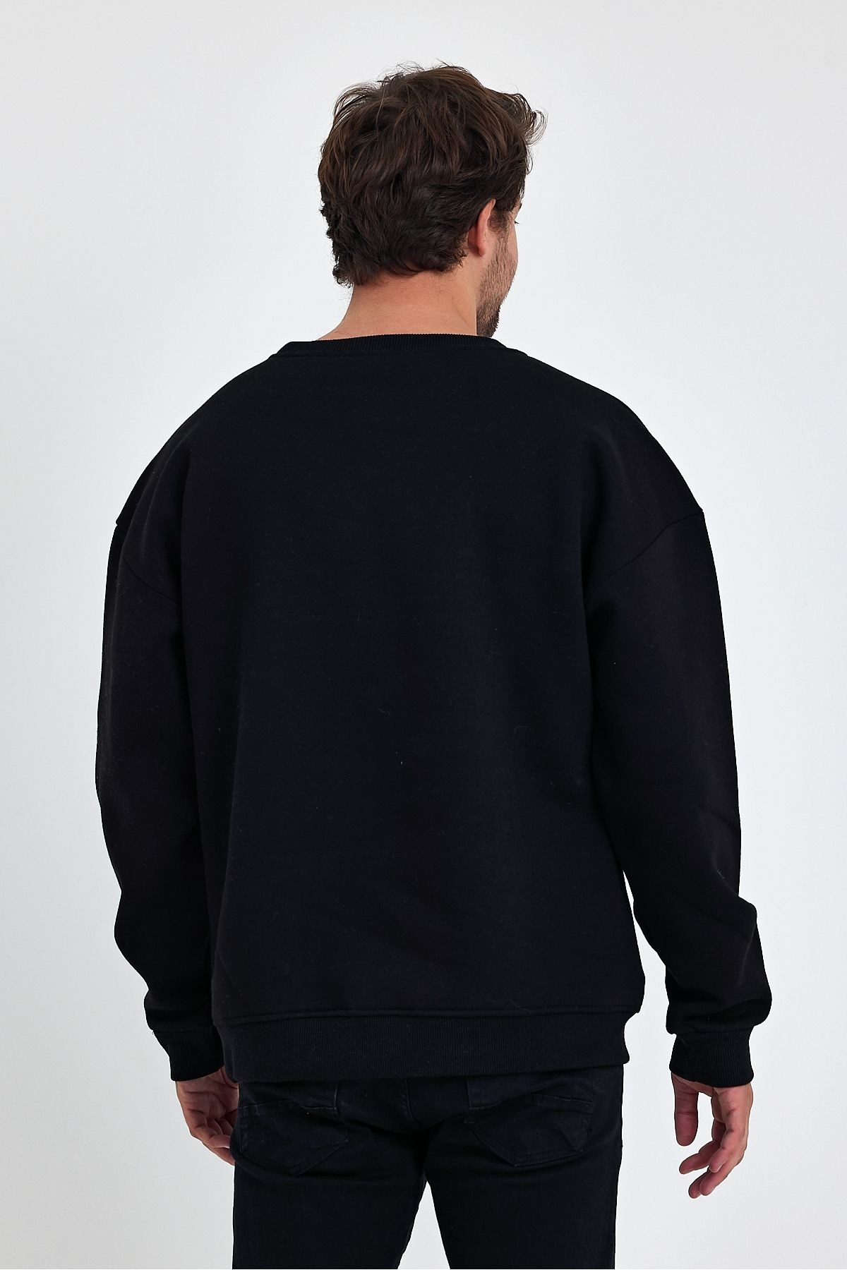 VEK Kurt Tasarımlı Oversize Sweatshirt Bisiklet yaka