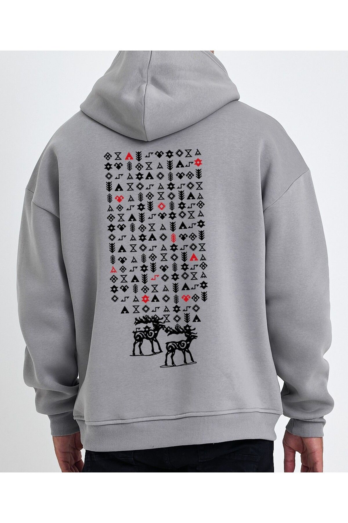 Oversize Sweatshirt Türk Kilim Motifleri Özel Tasarım Unisex
