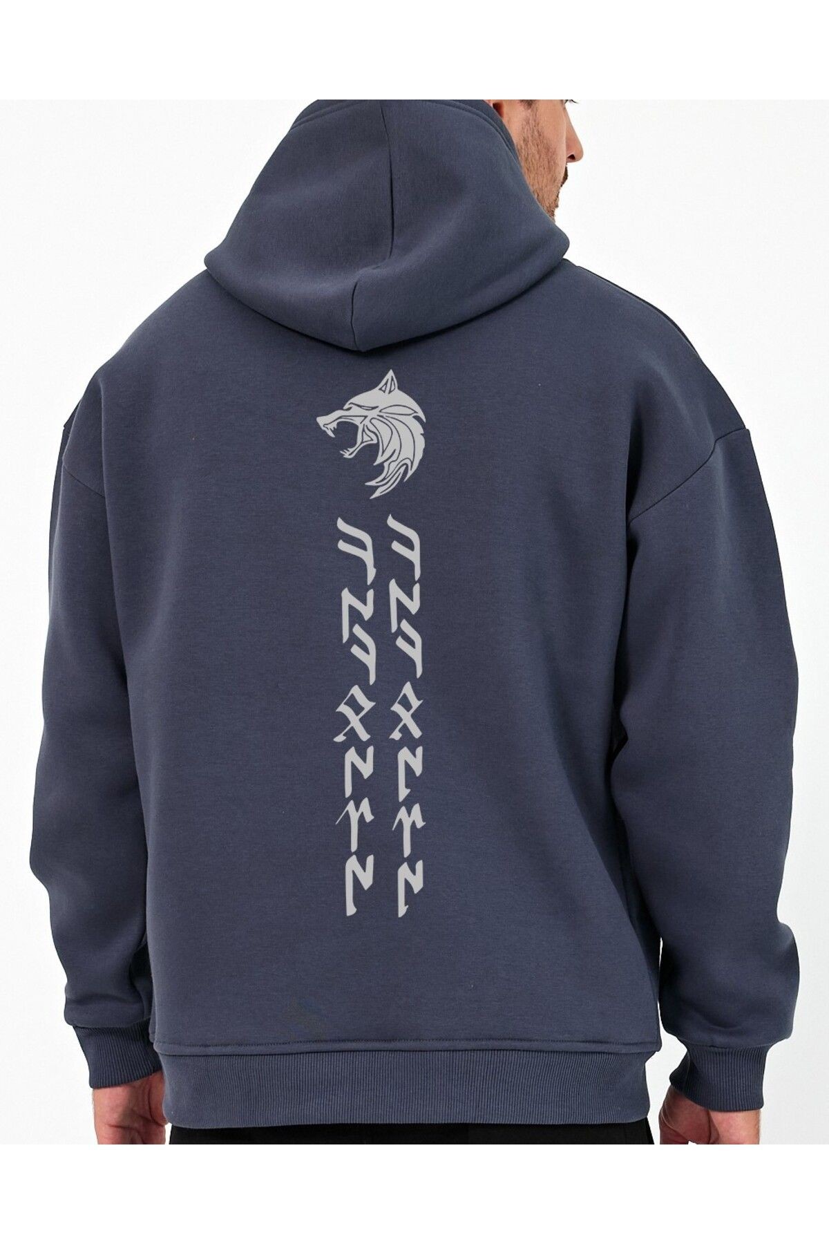 VEK KÖKBÖRÜ(BOZKURT) Göktürk harfleri özel tasarım oversize Sweatshirt Hoodie