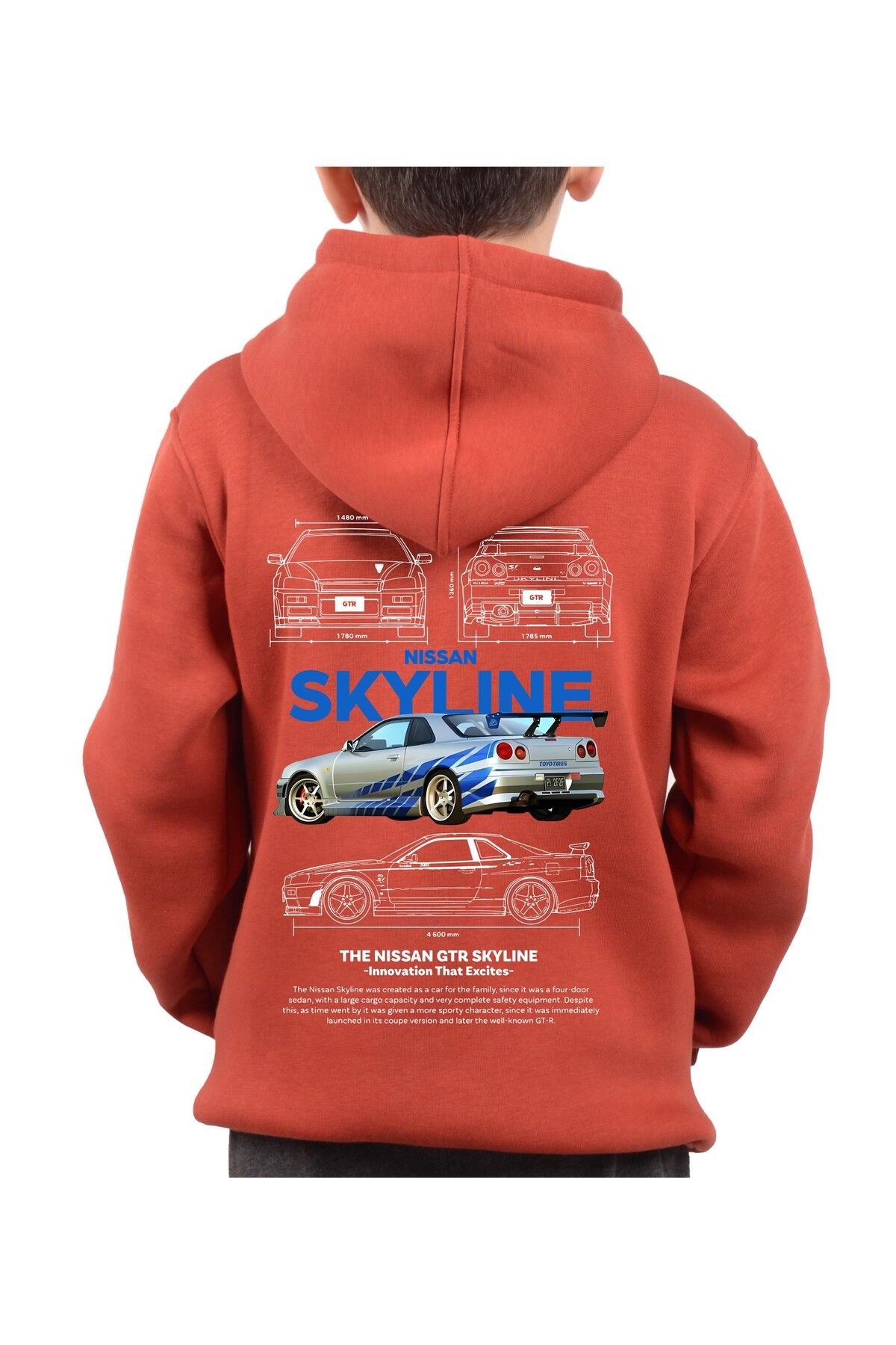 Araba Baskılı Çocuk Sweatshirt Hoodie Skyln