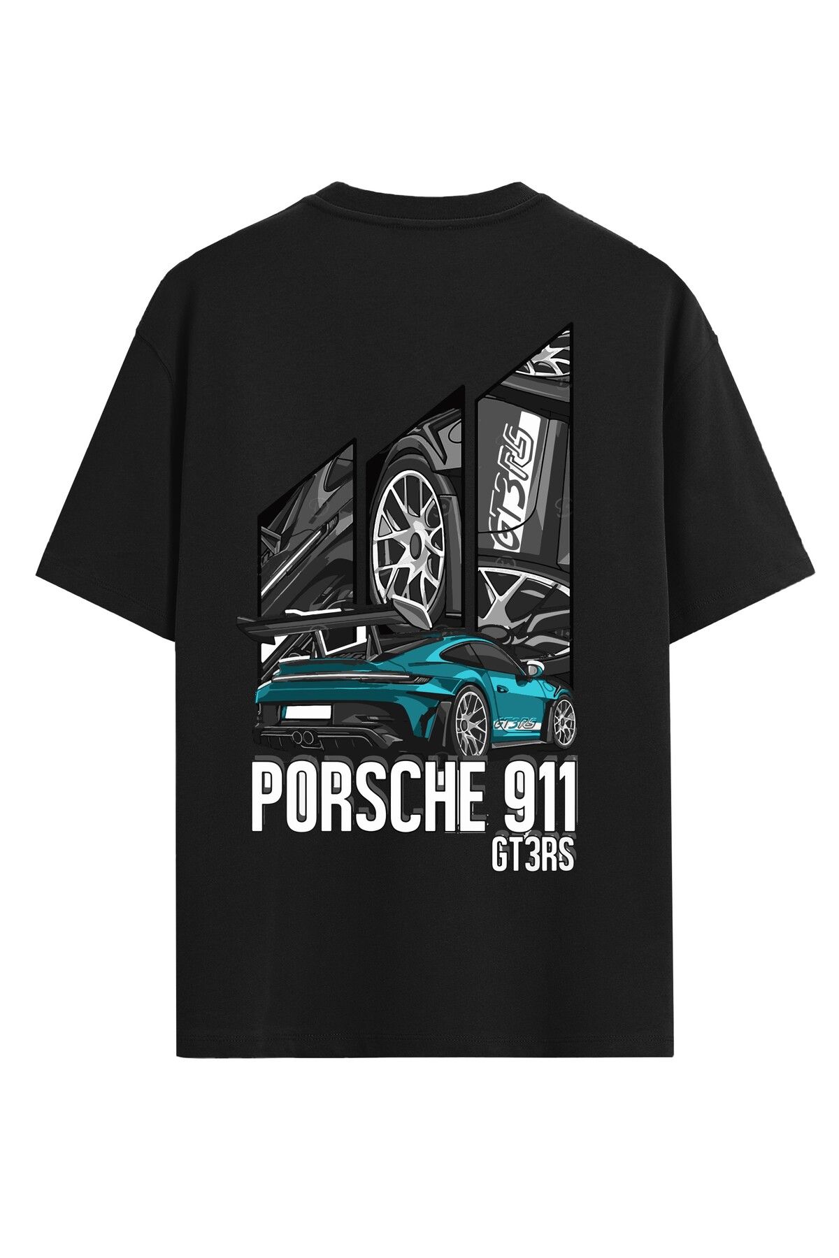 Araba Baskılı Çocuk T-shirt Porsche GT 3 %100 Pamuk