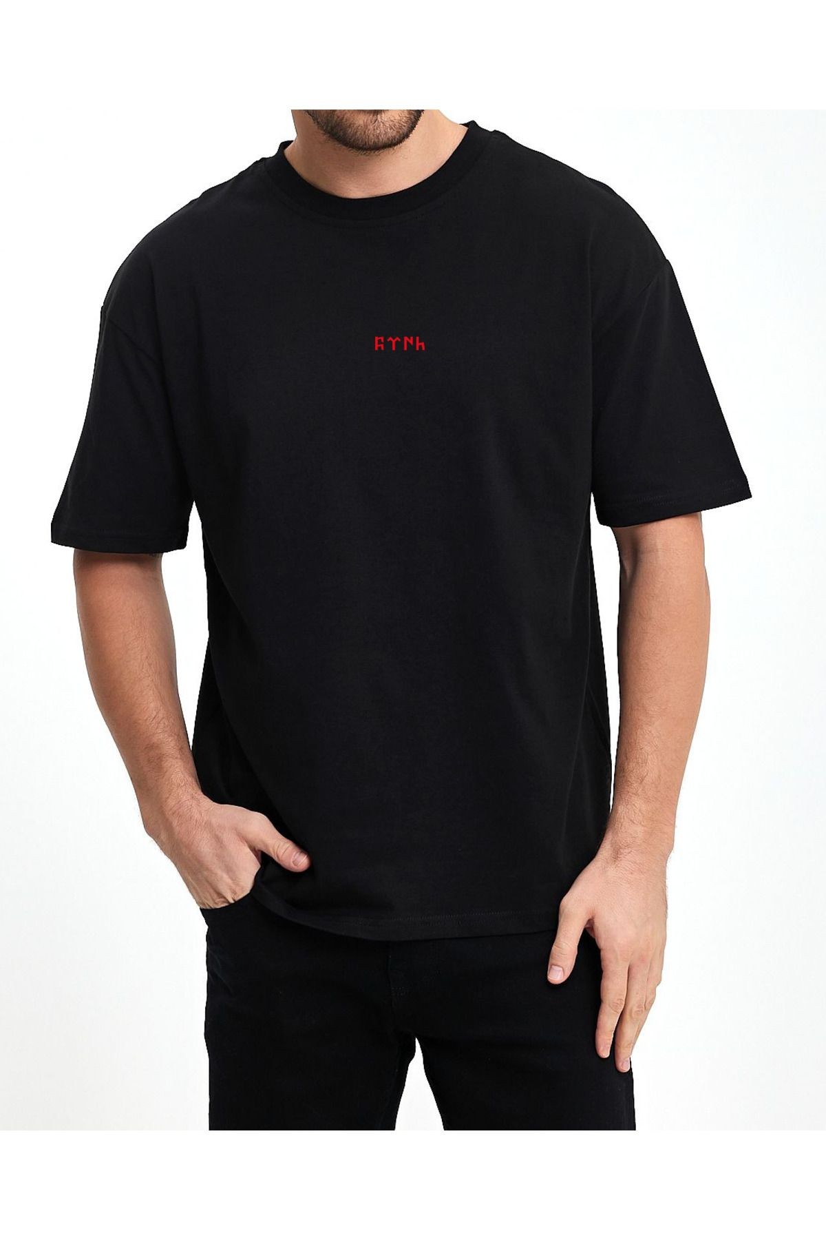 VEK Türk Baskılı Oversize T-shirt  Göktürk Alfabesi