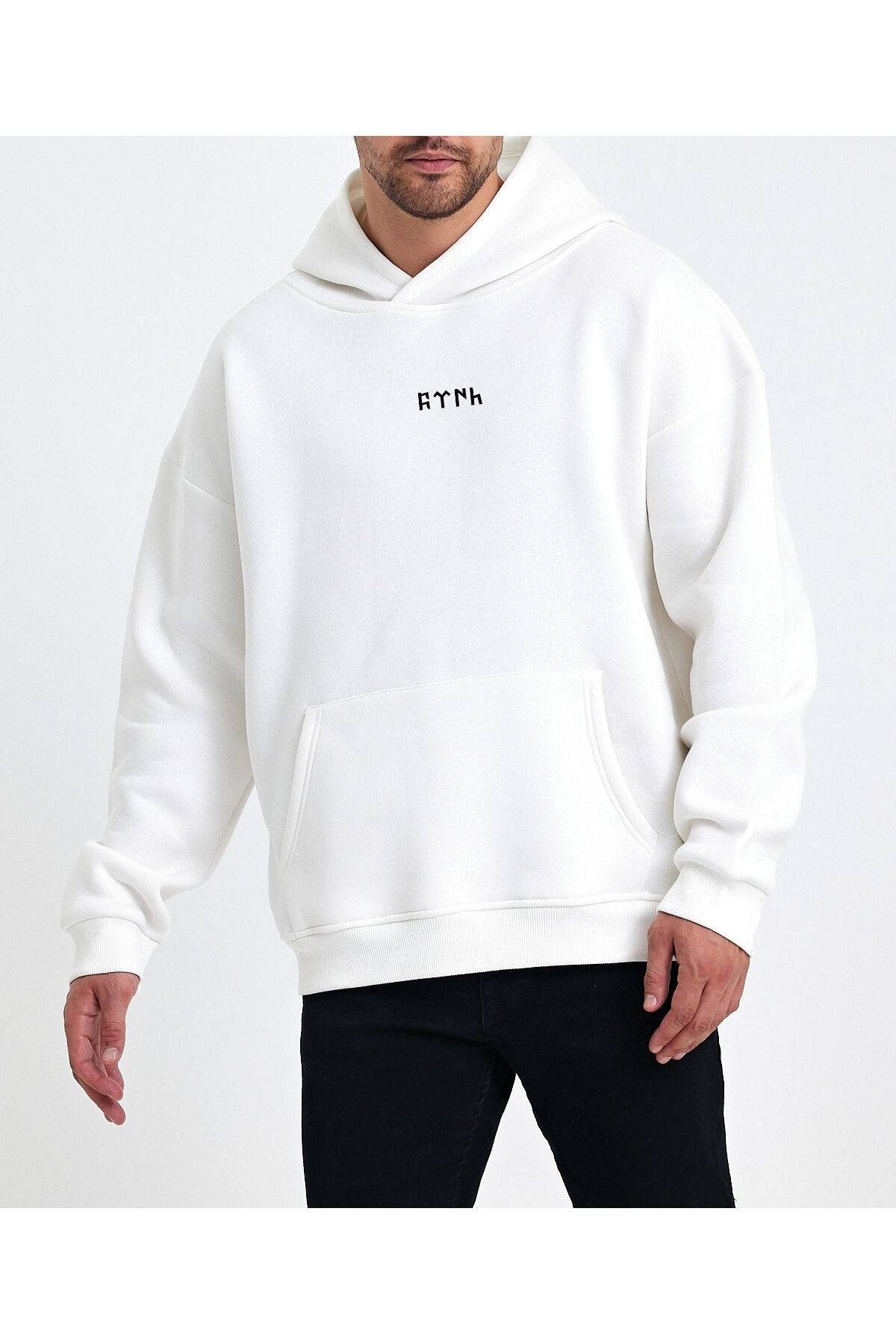 VEK Ok Baskılı Sweatshirt Hoodie Oversize