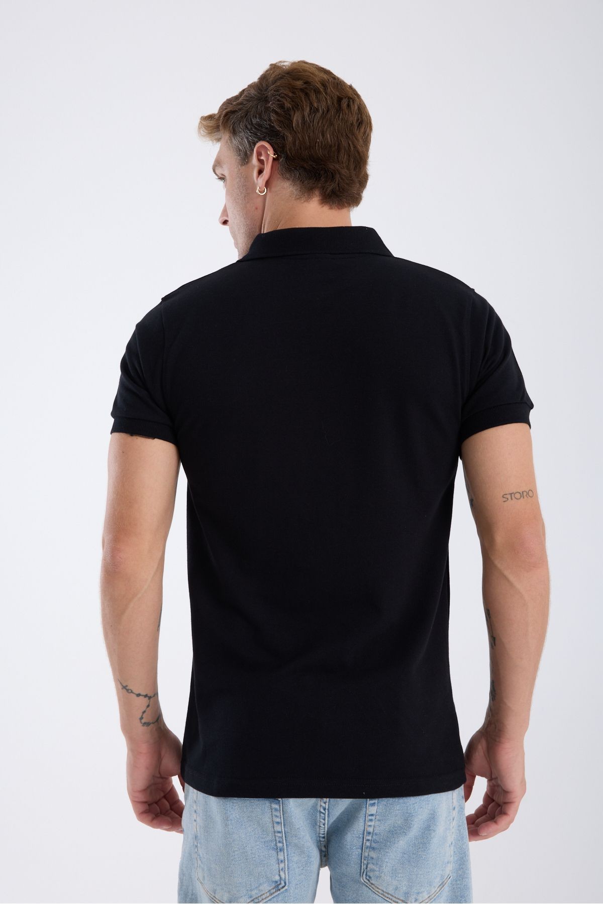 Polo Yaka T-Shirt Göktürk Harfleri Türk Baskılı Nakışlı Özel Tasarım %100 Pamuk Slim Fit Fermuarlı