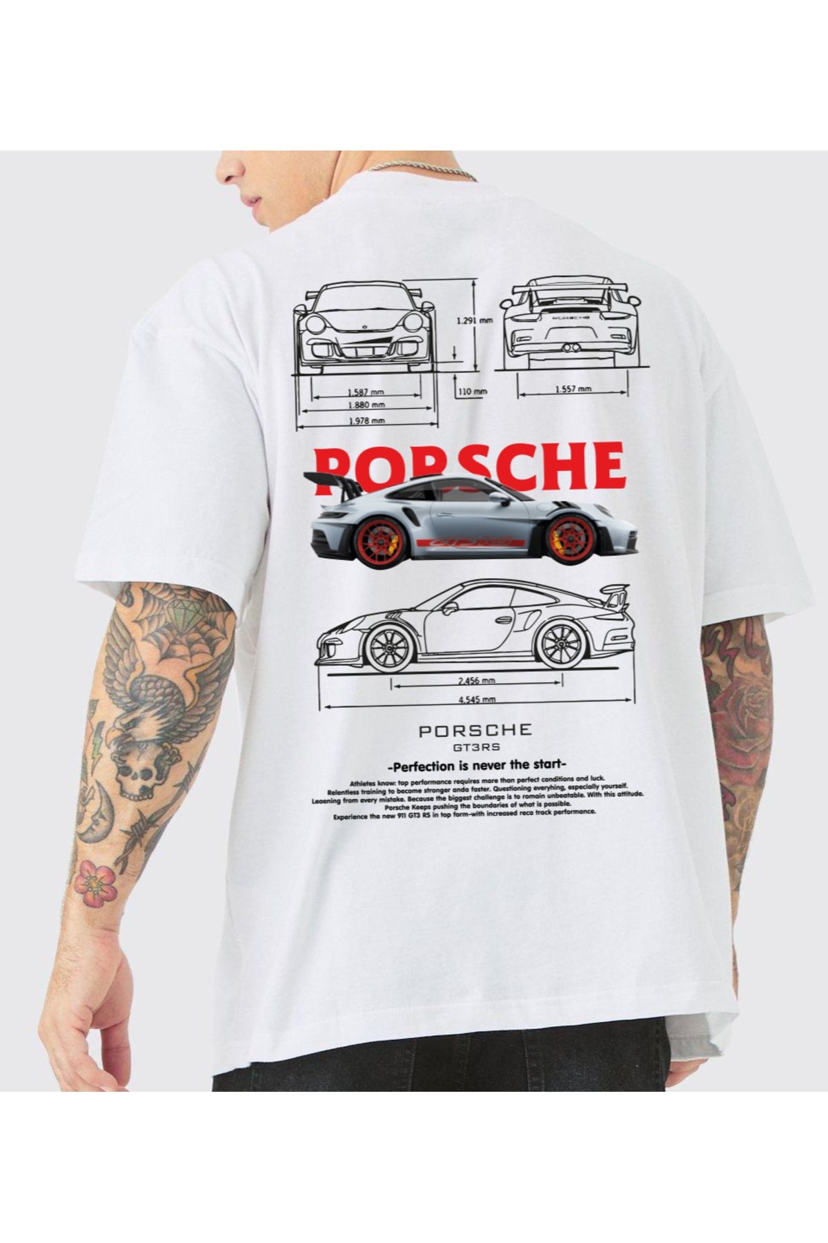 VEK Oversize Araba Baskılı Tshirt PRSCH