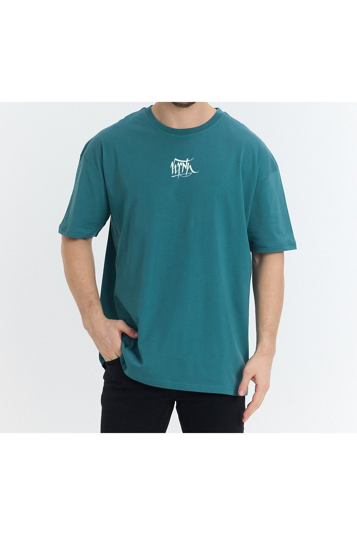 Oversize T-Shirt Göktürk Harfleri Özel Tasarım Minimal