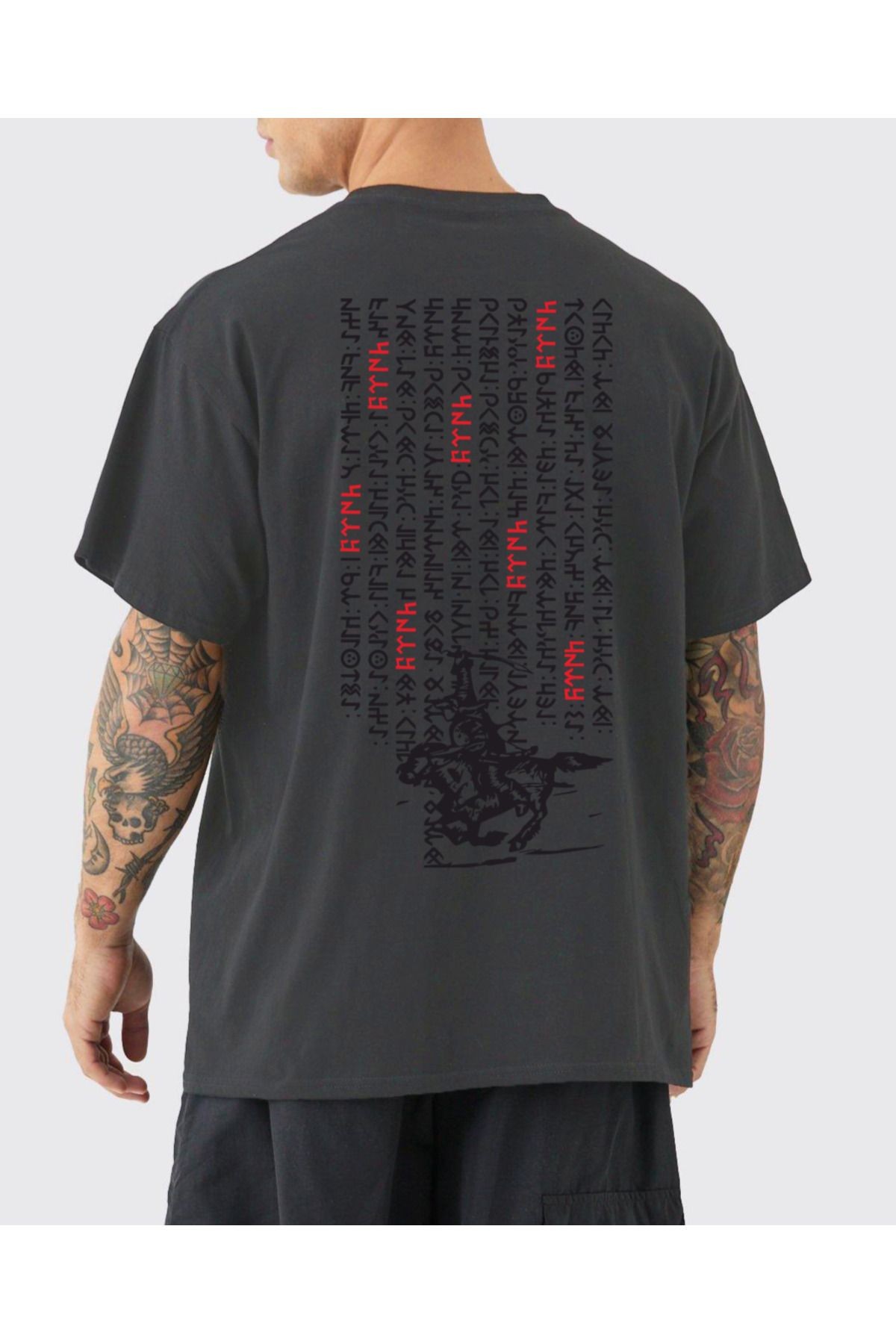 VEK Göktürk Alfabesi Özel tasarım Oversize T-shirt Orhun yazıtları Türk Baskılı